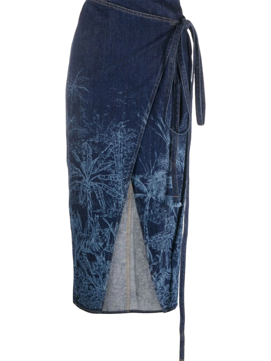 Cheap Alanui Jouy Women denim Jungle Toile skirt de 0711